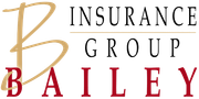 Bailey Insurance logo with gold “B” and red text on white background
