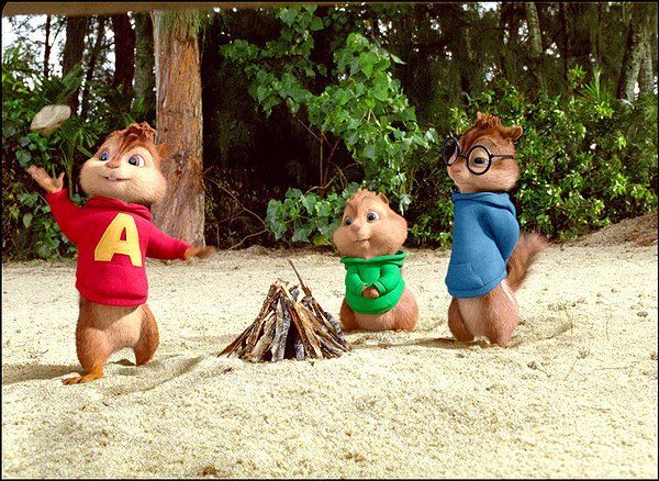 Alvin, Simon, and Theodore around