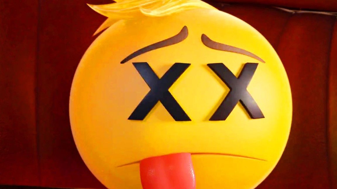 Yellow emoji with crossed-out eyes and tongue hanging out, appearing dead or defeated.