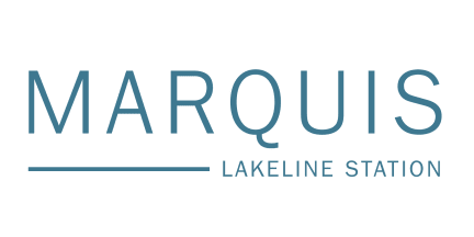Marquis Lakeline Station logo in teal text on a white background