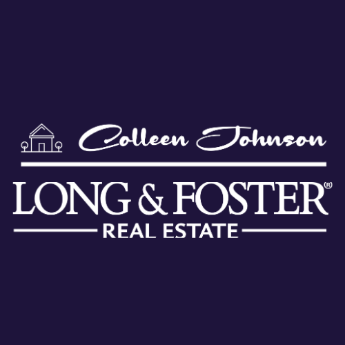Colleen Johnson Realtor logo with a house icon in white on a navy blue background.