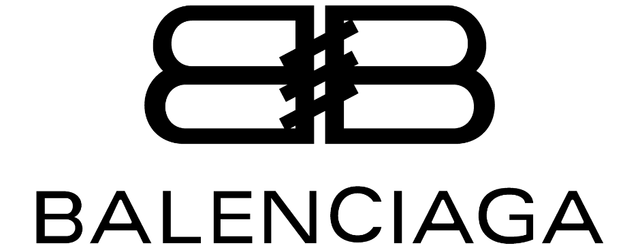 A black and white logo for balenciaga on a white background.