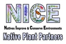 Logo reading “NICE Native Plant Partners” with flowers, butterfly, and leafy letters