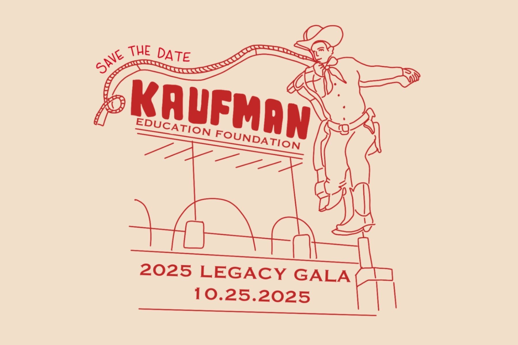 A poster for the kaufman education foundation 's 2025 legacy gala
