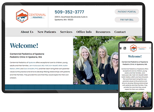 Centennial Pediatrics Design Mockup