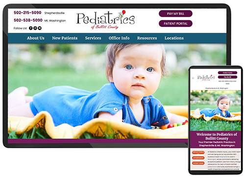 Screenshot of Pediatrics of Bullitt County website