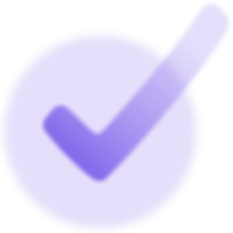 purple check mark
