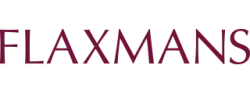 Maroon FLAXMANS logo on a white background