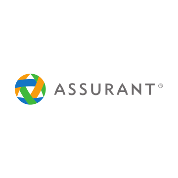 The logo for assurant is a colorful circle with a triangle in the middle.