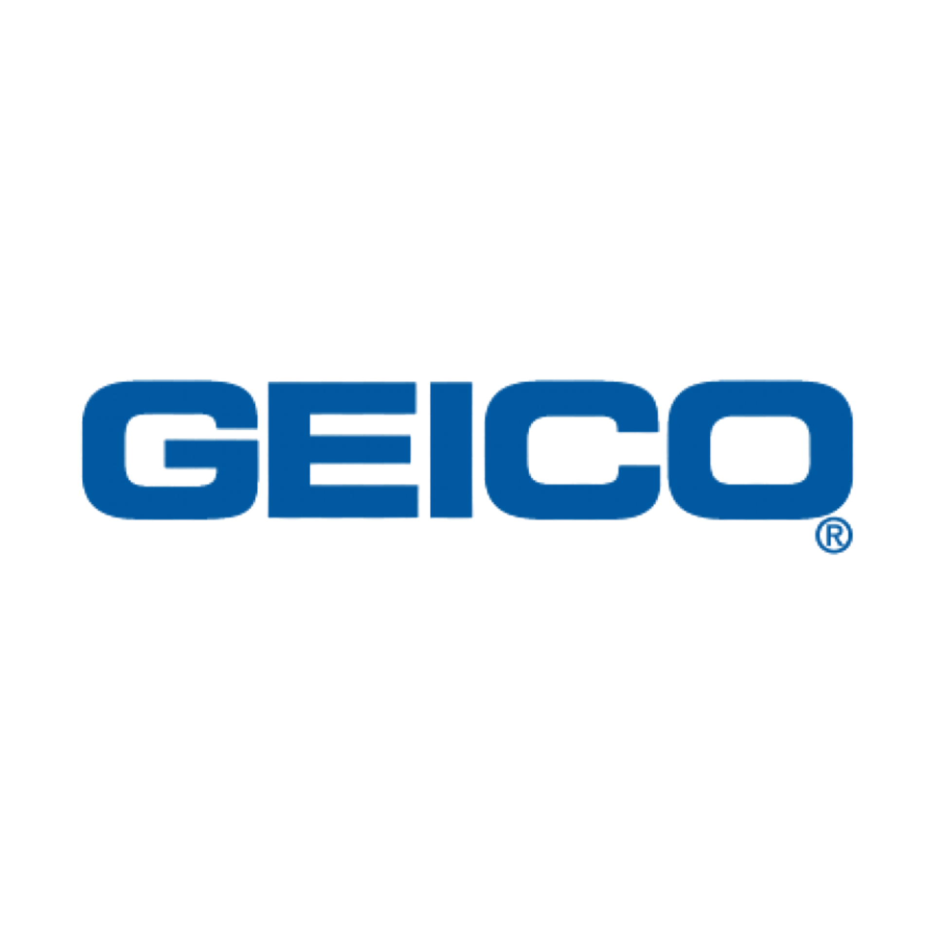 GEICO logo in blue letters on a white background