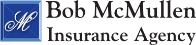 Bob mcmullen insurance agency logo on a white background