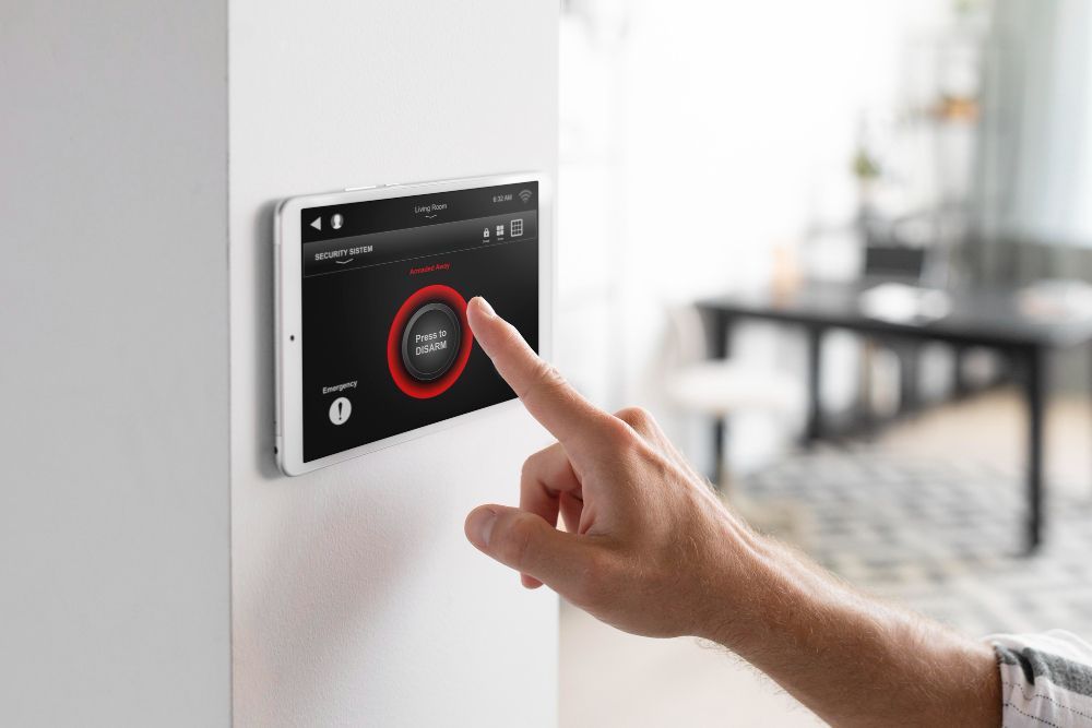 A person is pressing a button on a smart phone.