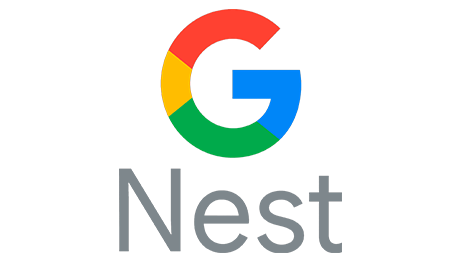 The google nest logo is on a white background.