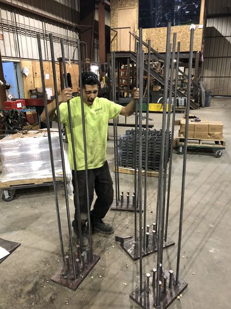 field stud welding, jobsite stud welding, jsw stud rails, embeds, psr rails, punching shear connectors, punching shear rails