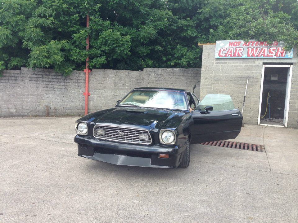 black car outside car wash