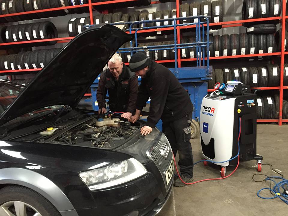 image of car getting serviced