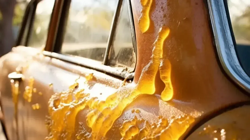 a close up of a car with a lot of liquid on it