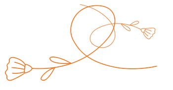 a simple decorative floral line design

