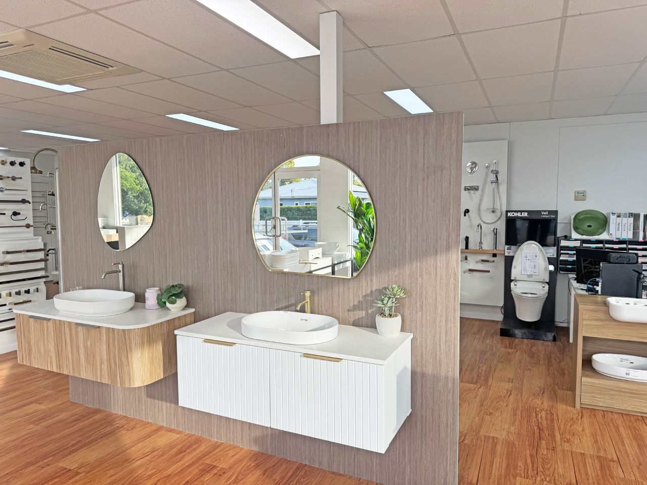 Vanity units on display