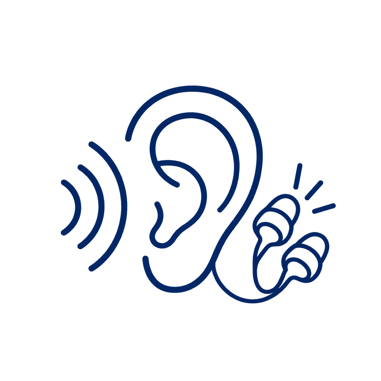 Blaues Lotusblüten-Symbol mit Umriss auf weißem Hintergrund