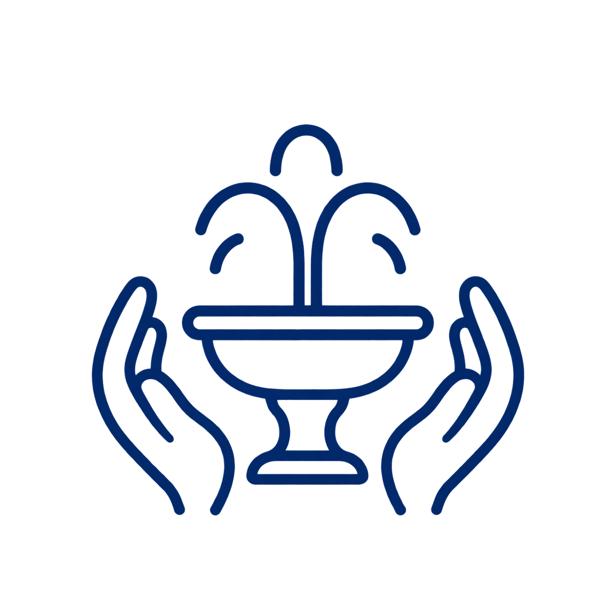 Blaues Wassertropfen-Icon mit zwei Wellenlinien im Inneren