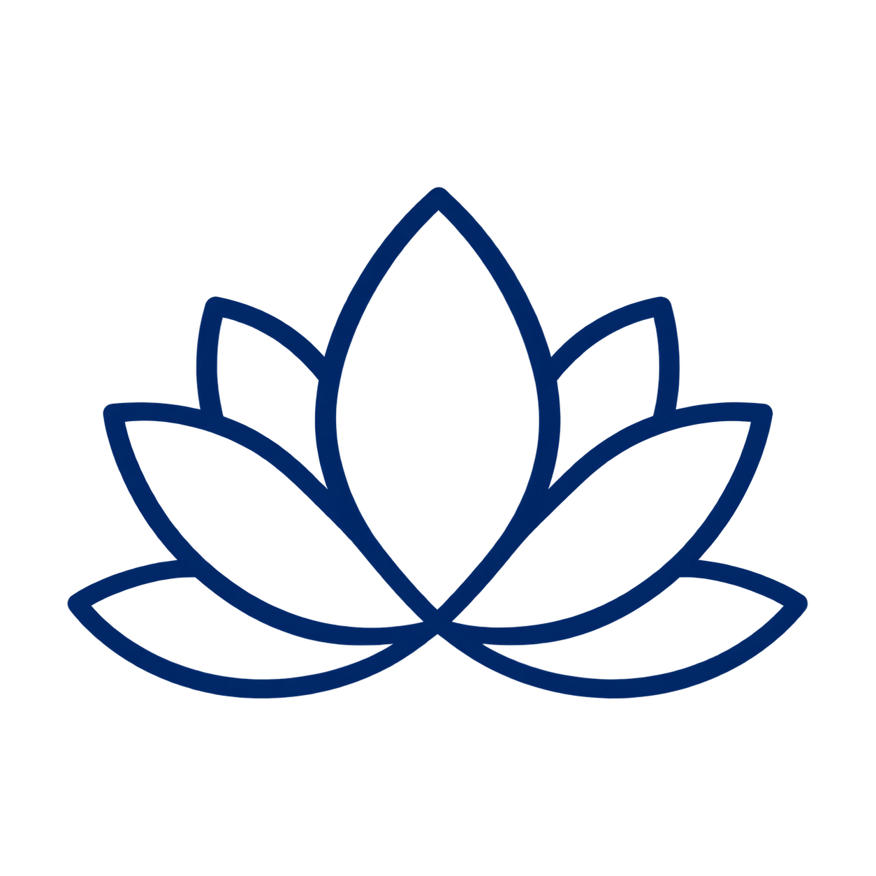 Blau umrandetes Herzsymbol auf weißem Hintergrund