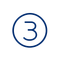 Blaue Nummer 3 in einem blauen Kreis auf weißem Hintergrund
