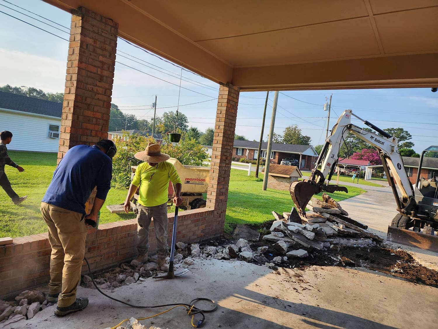 Demolishing an Old Porch — Kinston, NC — Hugo's Concrete LLC