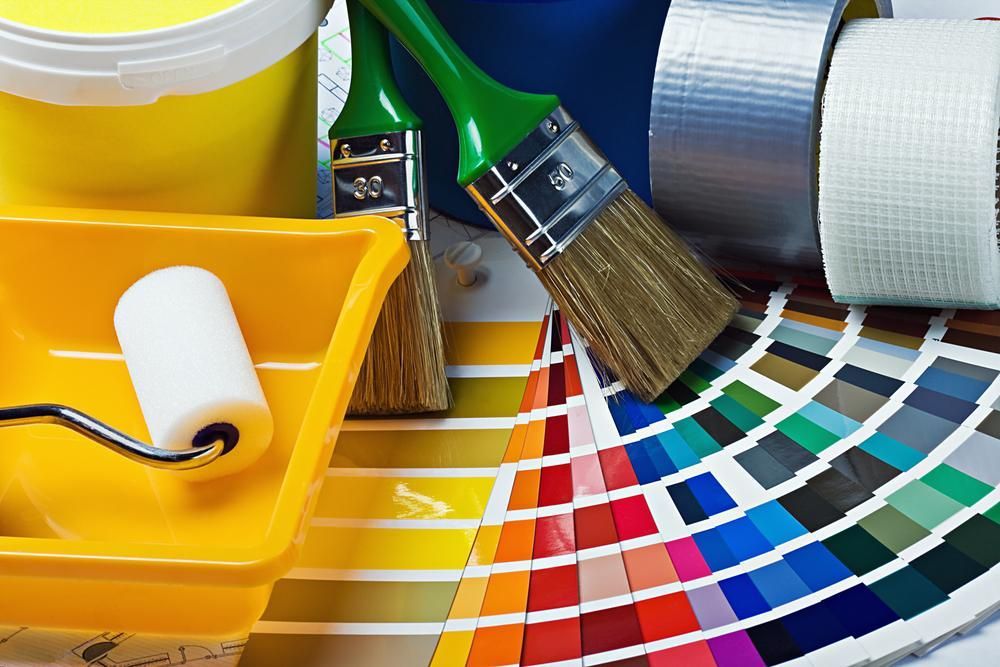 A Bucket Of Paint And A Color Palette — Paint & Trade Supplies Lismore In Goonellabah, NSW
