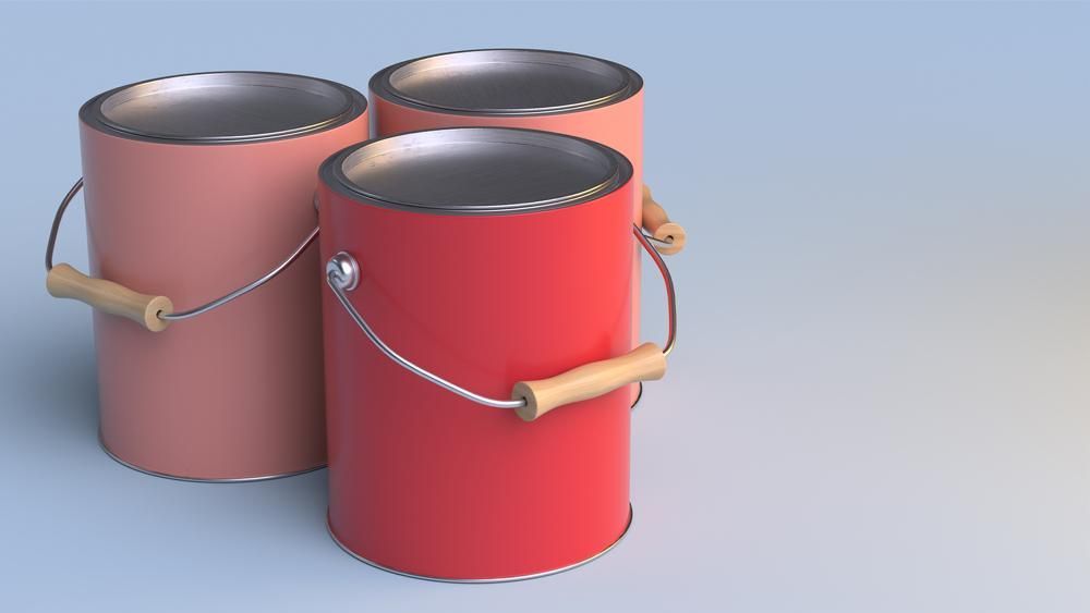 Three Red Paint Cans With Wooden Handles — Paint & Trade Supplies Lismore In Goonellabah, NSW