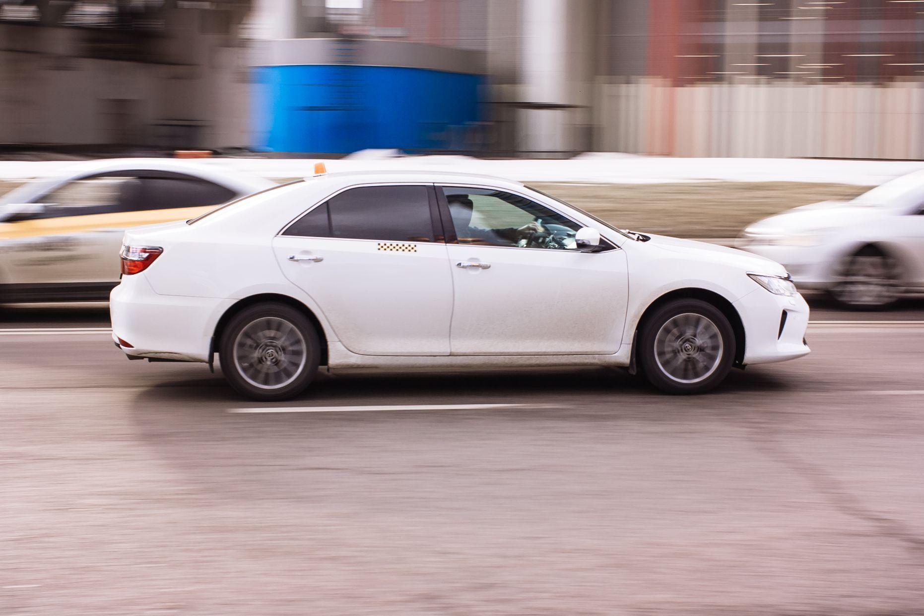 white taxi car