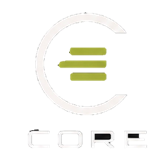 Shockwave therapy logo with green waves, a treatment device, and a foot on a black circle background