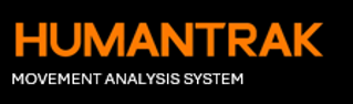 HUMANTRAK logo in orange and white on a black background, with “Movement Analysis System” beneath it