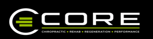CORE logo on black background with green and white stylized text and tagline