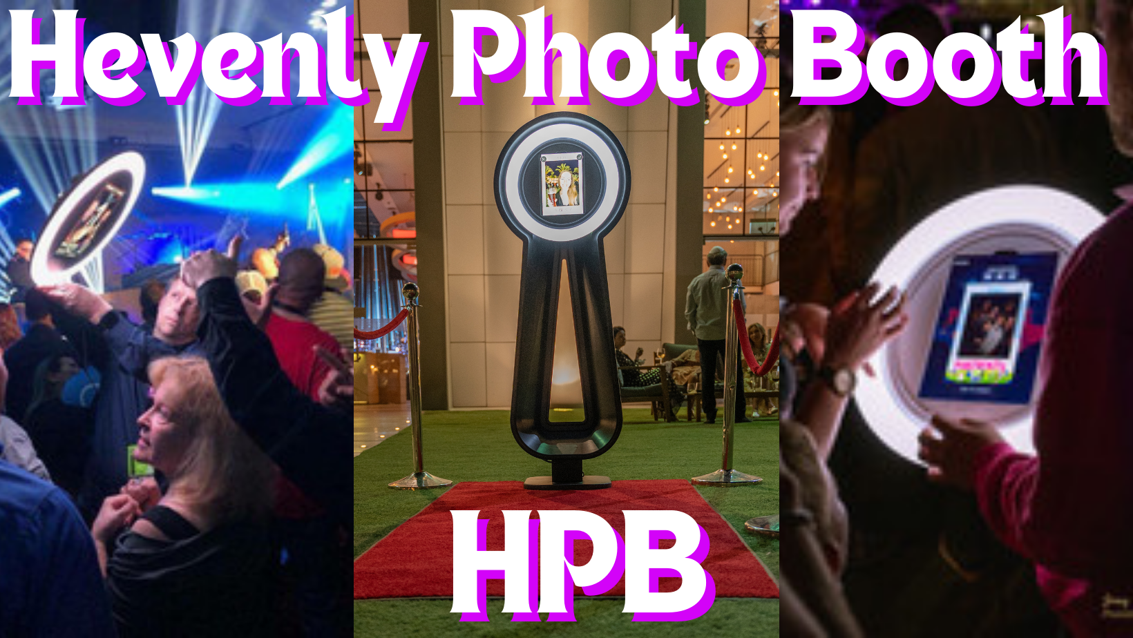 We offer everything: The Roaming Halo, The Roaming Halo Las Vegas, Photo Booth Rental, Photo Booth Las Vegas, Photo Booth Corporate, Photo Booth Recepion, Photo Booth Wedding, and Photo Booth Event. Hevenly Photo Booth services all of the Las Vegas areas. Fun Party Entertainment.