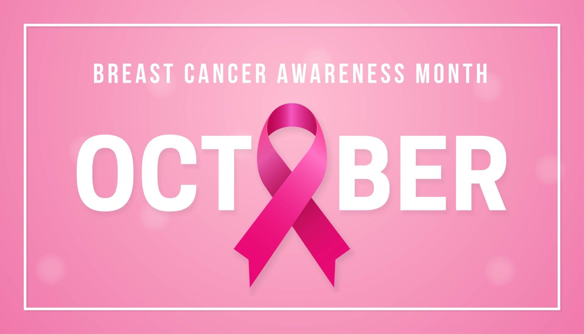 Breast cancer awareness month is celebrated in october with a pink ribbon.
