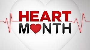 A heart with the words `` heart month '' written on it.