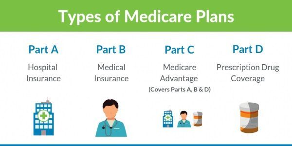 A diagram showing the different types of medicare plans