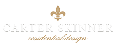 Gold fleur-de-lis logo with “Garden & Skinner” and “residential design” text on a white background