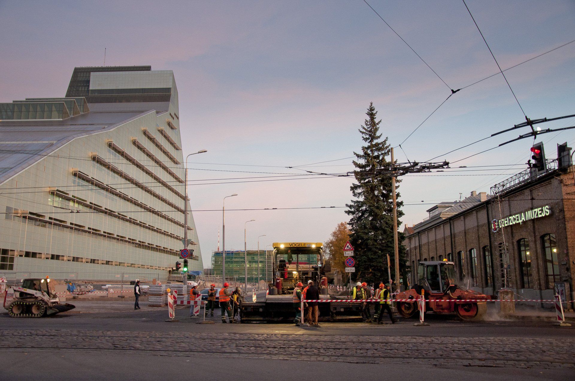 First stage construction works of the infrastructure objects of the National Library of Latvia