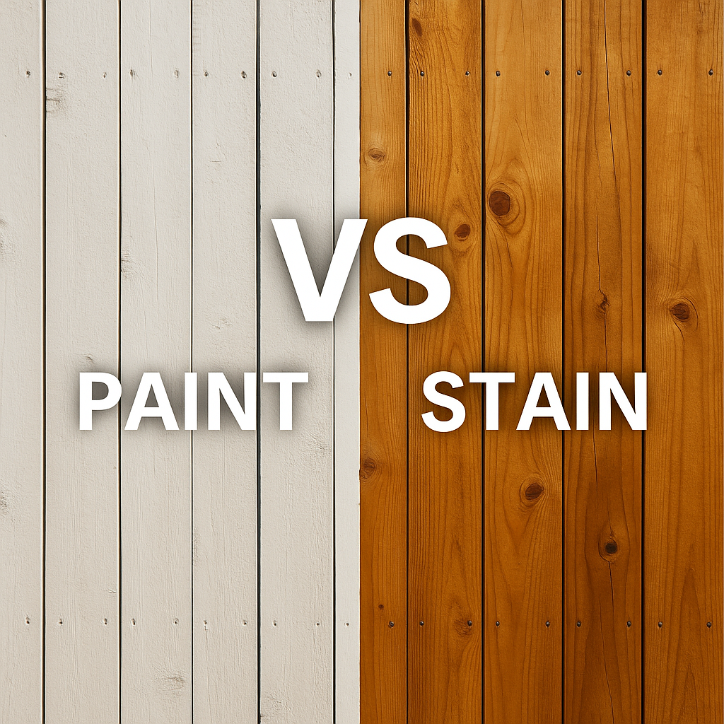 White-painted wood vs. stained wood.