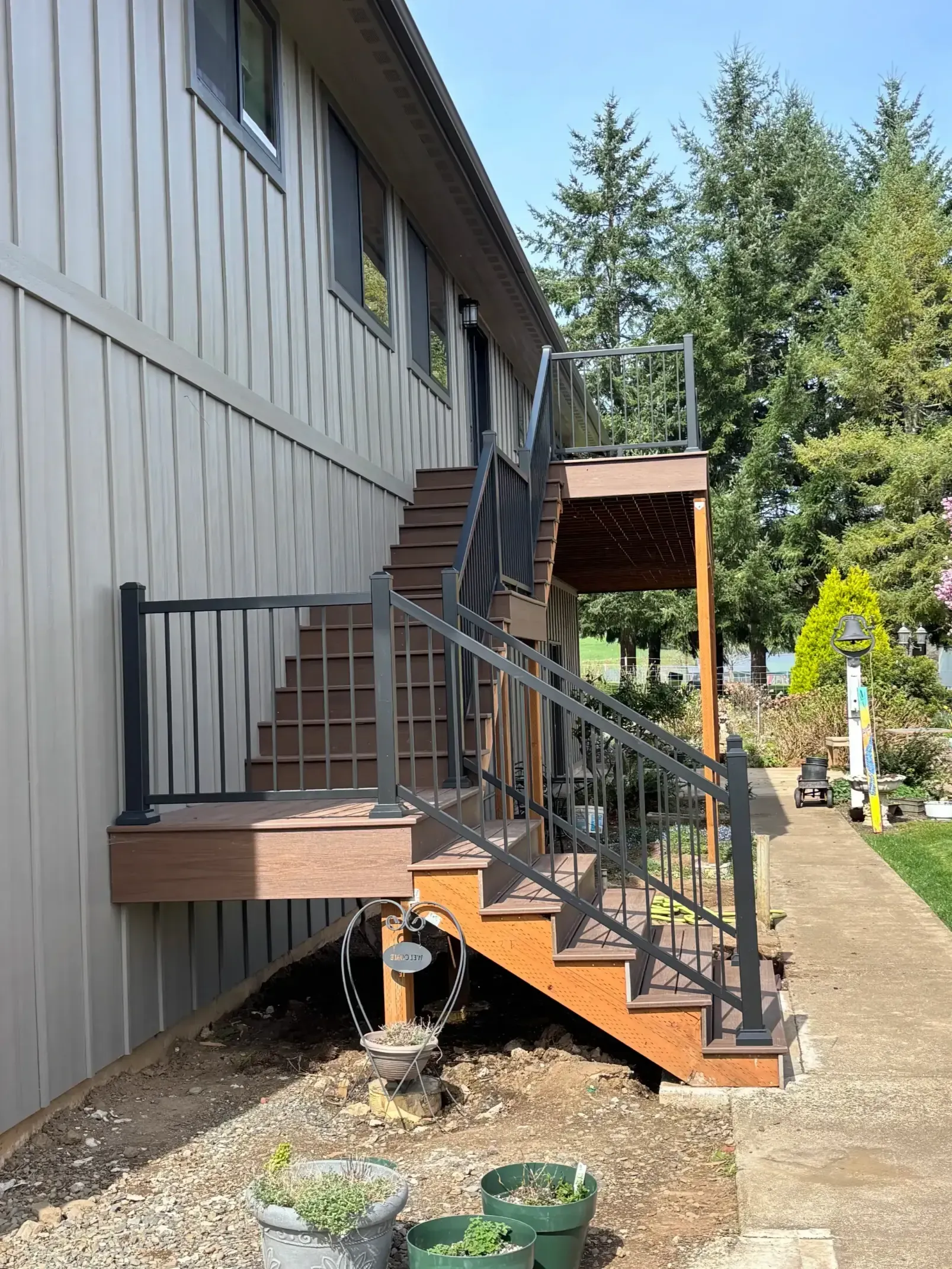 Detail of the stair stringers and support structure.