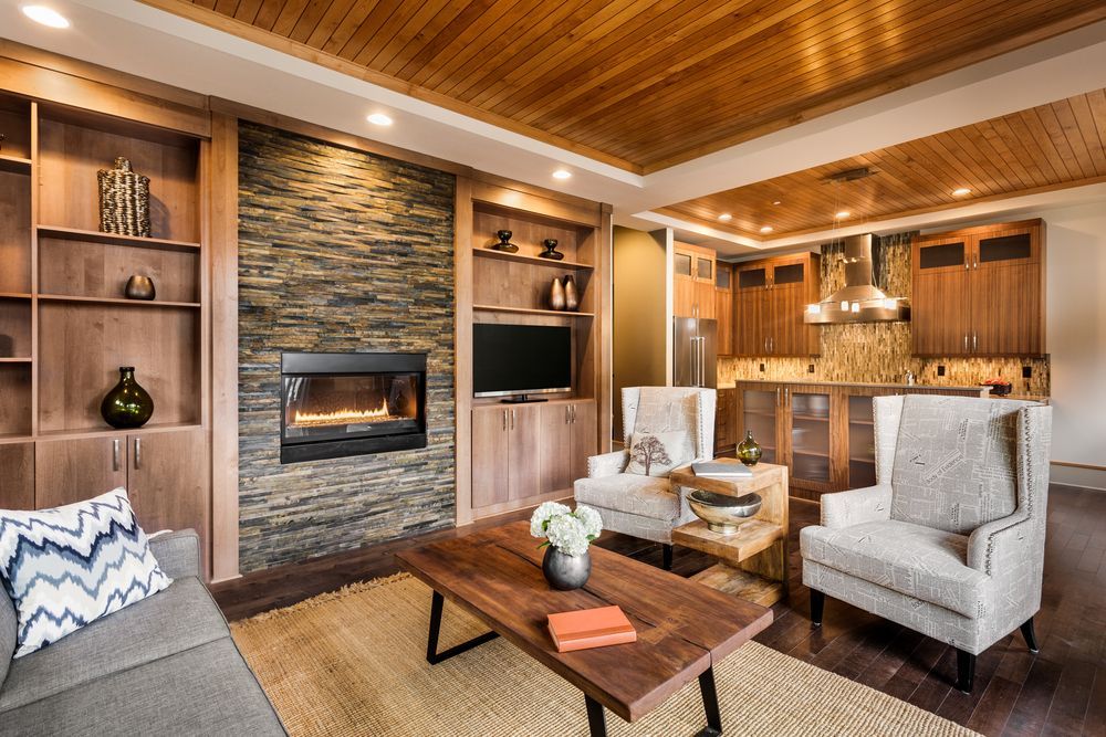 built in fireplace