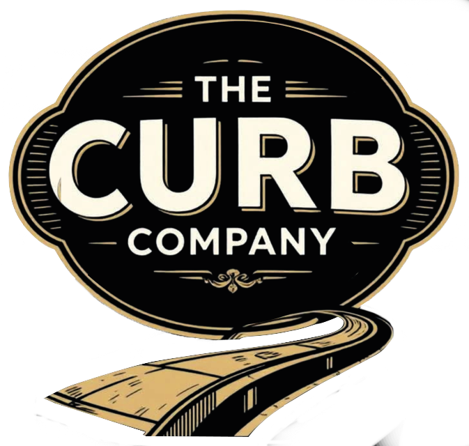 A logo for d & c curbing llc concrete curb edging