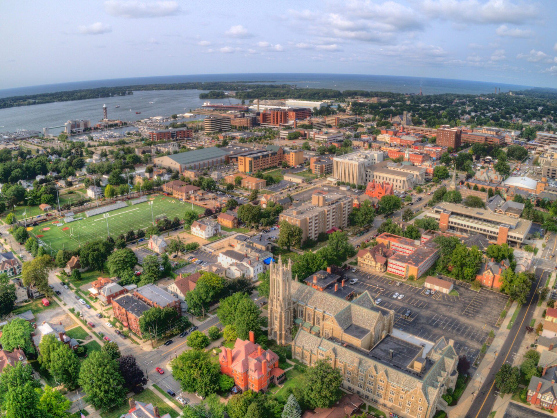 Overhead shot of Erie
