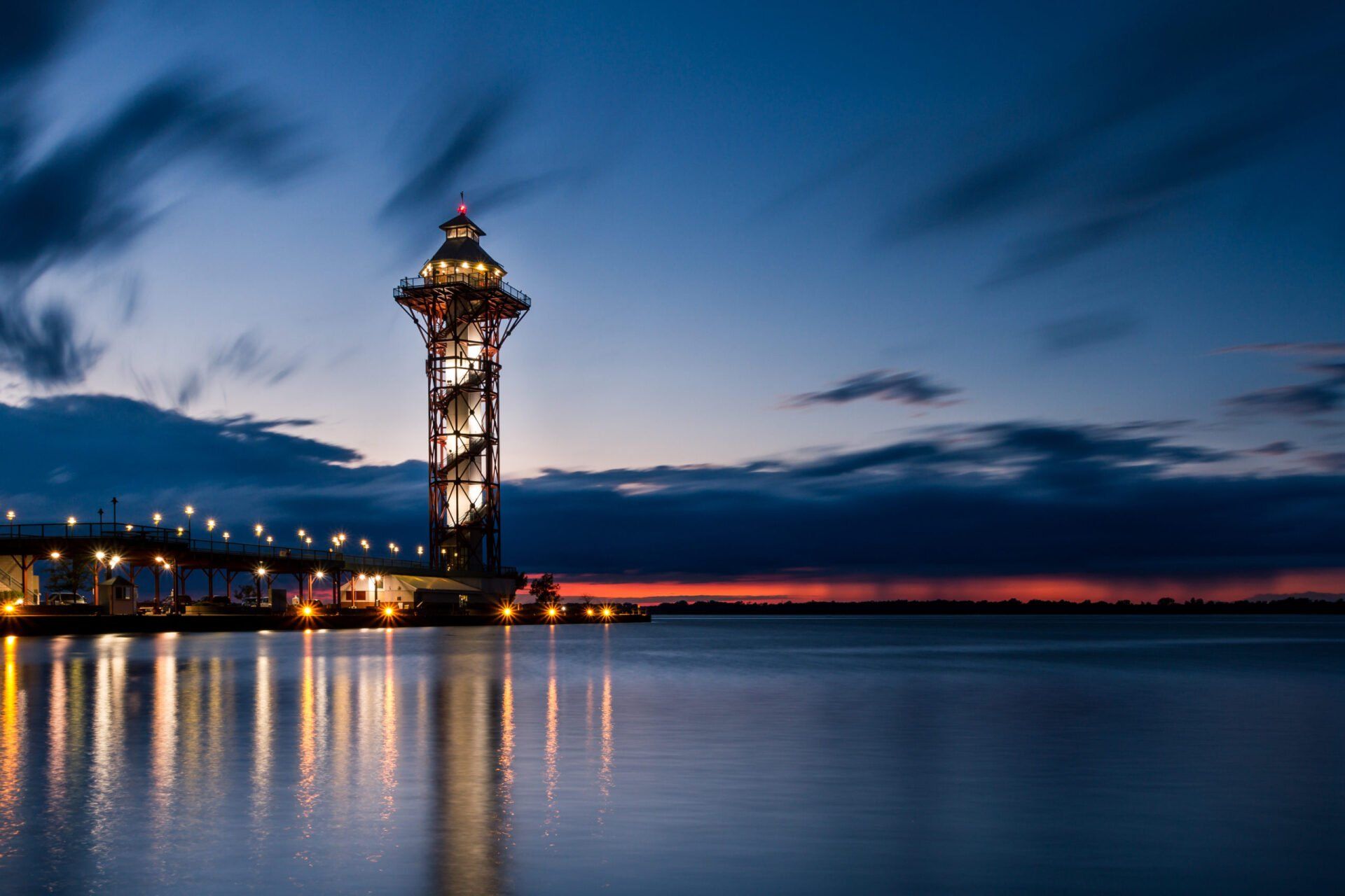 Bicentennial tower at night