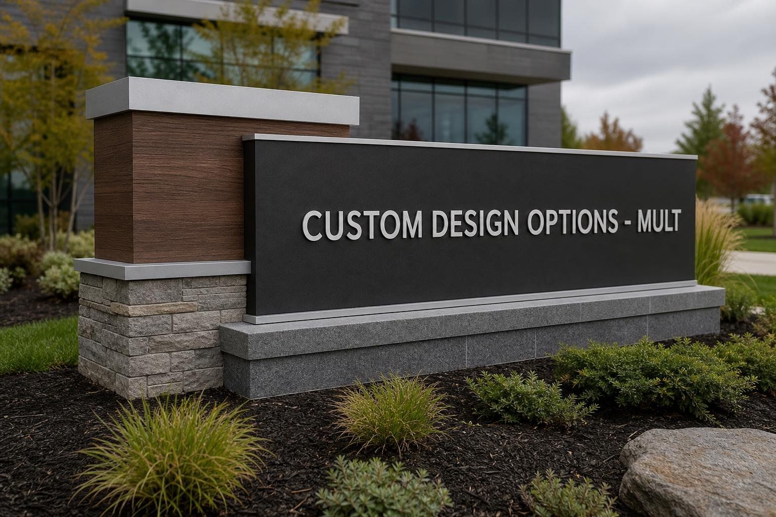 Custom carved stone monument sign design example , Asheville, NC businesses for businesses in Five Points, NC