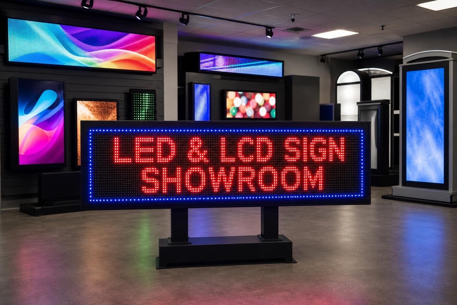 LED electronic message center sign on commercial building for sign projects in Arden, NC