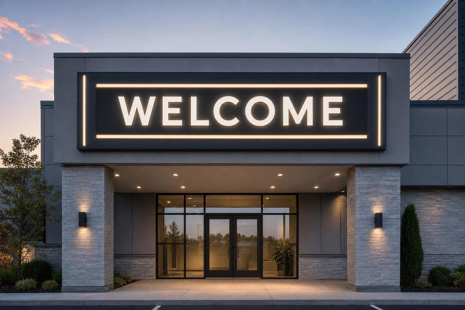 Illuminated Building Sign Systems Provide Nighttime Visibility