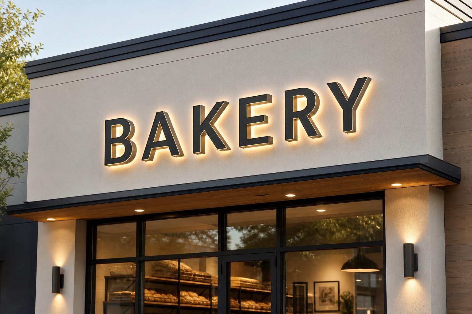 Custom channel letter signage depicting varied fonts and colors for businesses in Fairview, NC